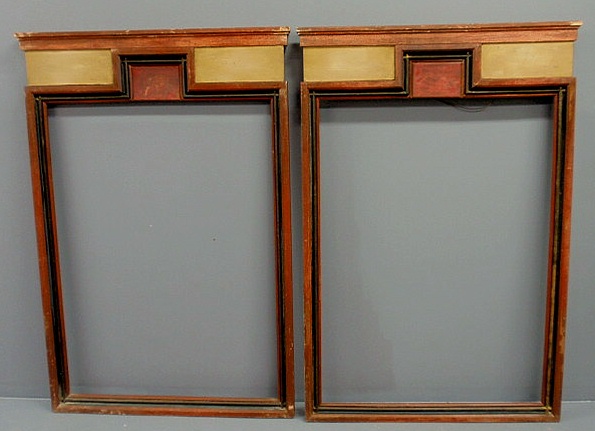 Appraisal: Pair of large polychrome decorated frames c h x w