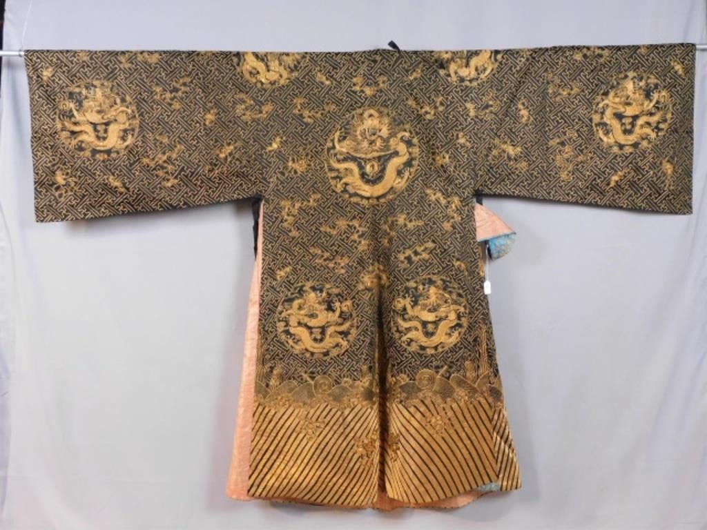 Appraisal: QING DYNASTY GARMENTS TH C TO INCLUDE overskirt with embroidery