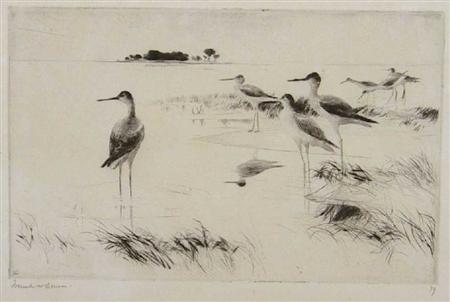 Appraisal: FRANK WESTON BENSON AMERICAN - WINTER YELLOWLEGS Etching signed and