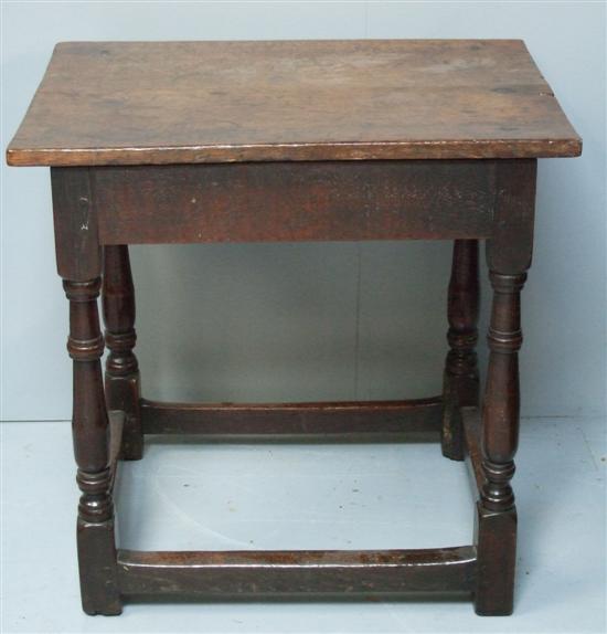 Appraisal: th century oak table on turned supports united by a