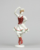 Appraisal: Hollohaza Hungarian hand-painted Porcelain Hollohaza Hungarian porcelain figurine of a