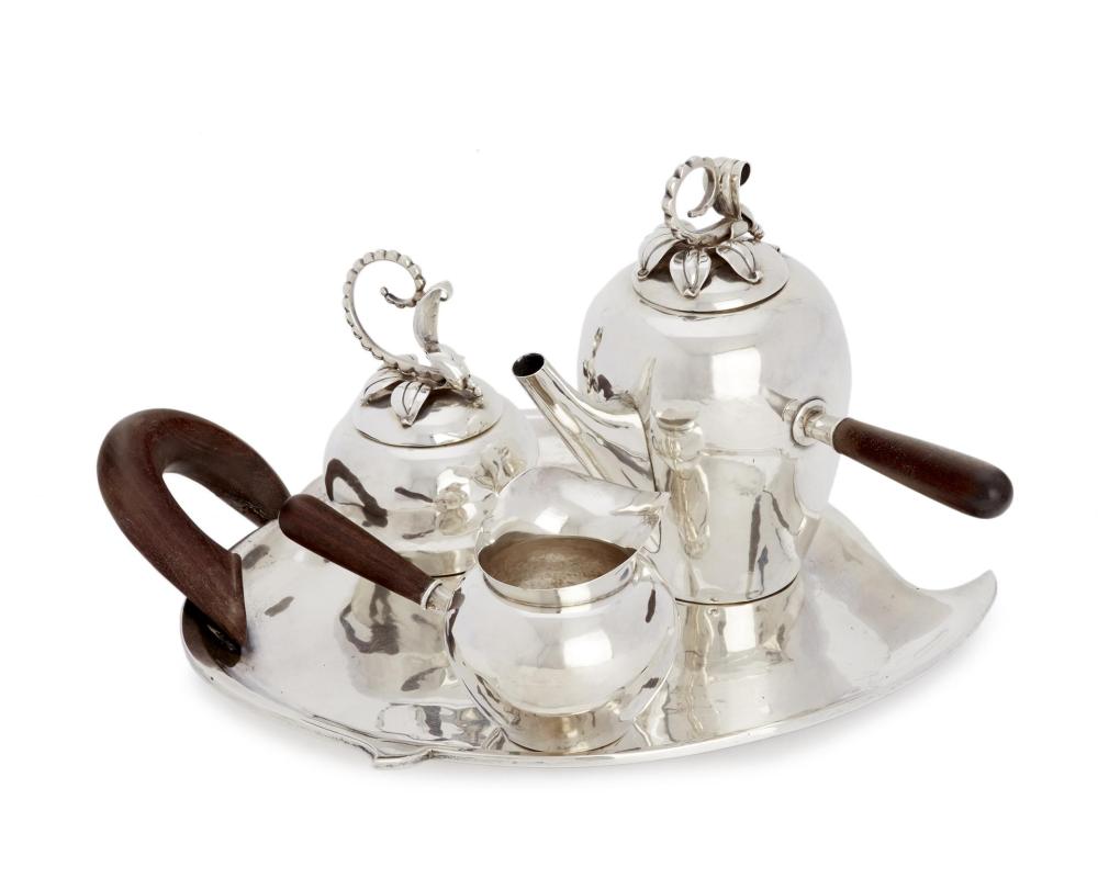 Appraisal: Los Castillo A sterling silver chocolate service third-quarter th century