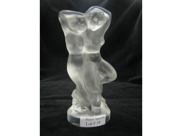 Appraisal: Lalique French Crystal Figurine of two nude women frosted