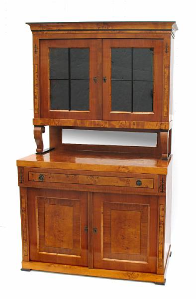 Appraisal: A Biedermeier buffet and hutch height in width in depth