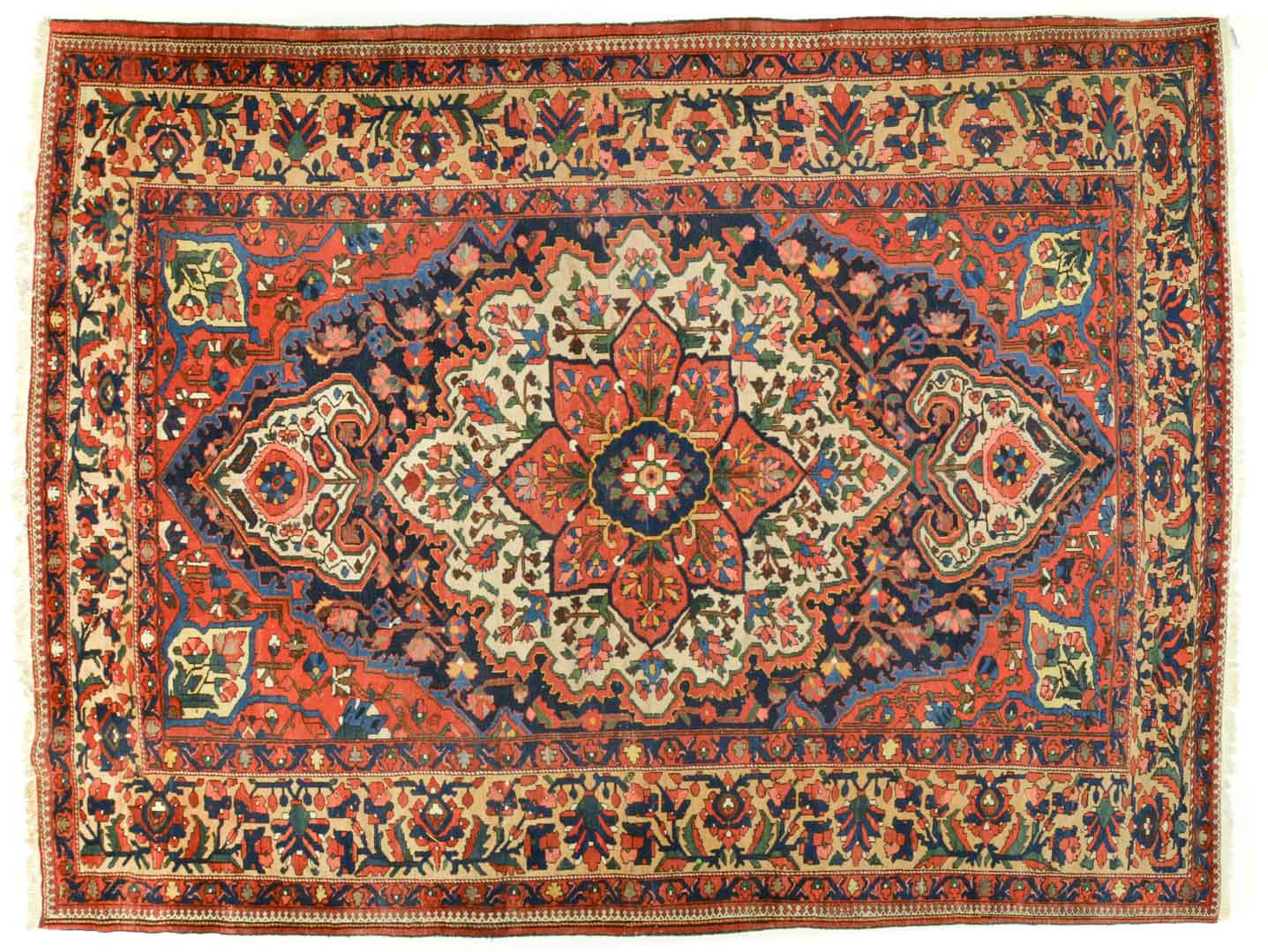 Appraisal: Antique Bahktiari carpet approx x Persia circa Condition Slight end