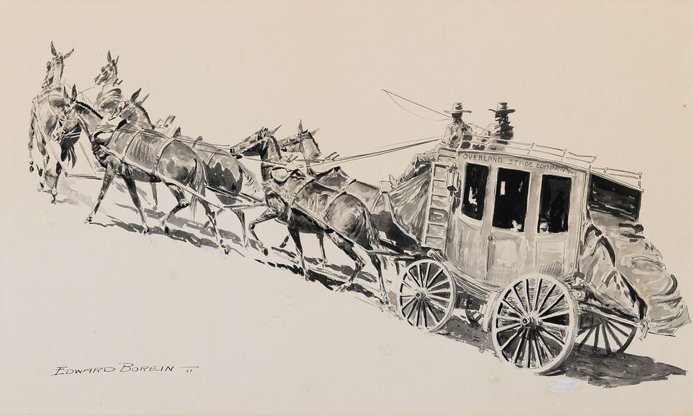 Appraisal: Edward Borein Stagecoach Mud Wagon Edward Borein Stagecoach Mud Wagon