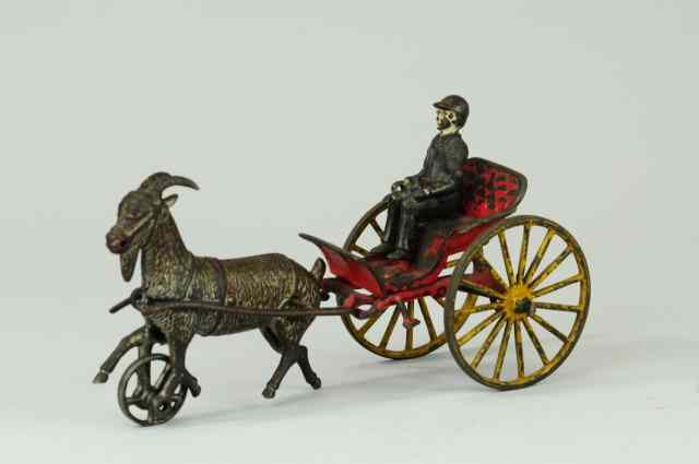 Appraisal: HARRIS GOAT CART Cast iron ornate cart painted in red