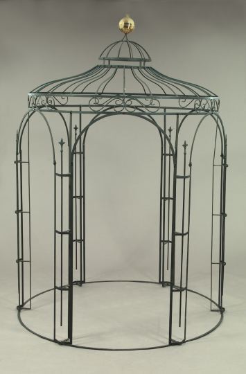 Appraisal: Continental Iron and Brass-Mounted Circular Gazebo in the neoclassical style