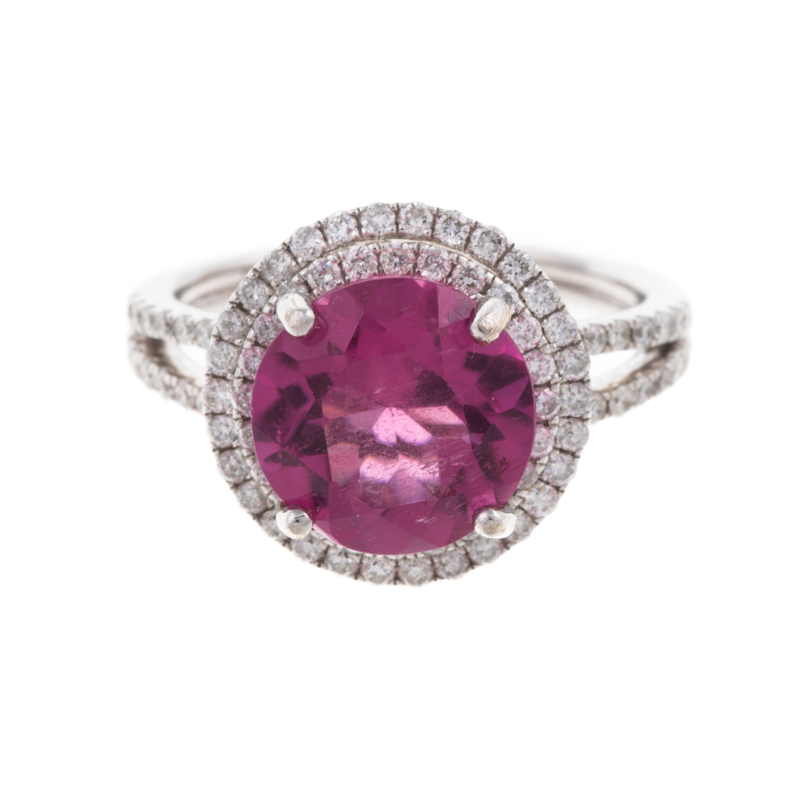 Appraisal: A CT PINK TOURMALINE DIAMOND RING IN K K white