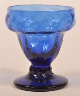 Appraisal: Steigel Type Blown Cobalt Blue Master Salt Steigel Type Blown