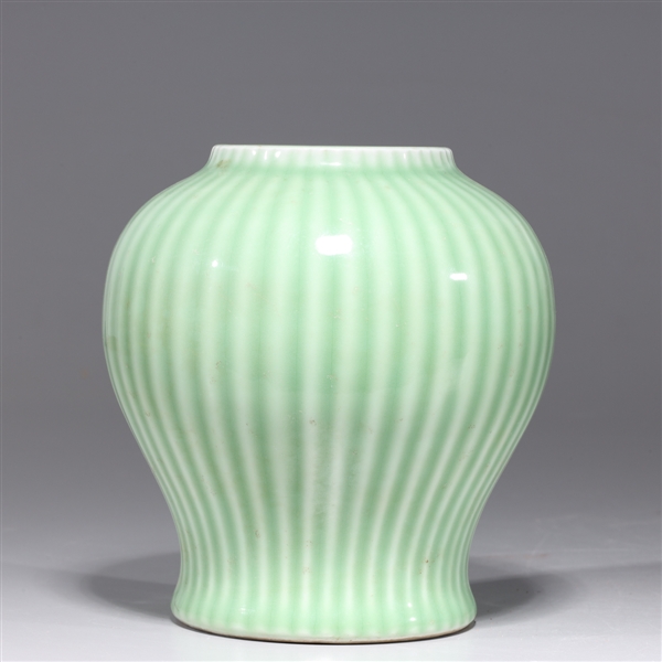 Appraisal: Chinese celadon glazed porcelain vase with six-character Qianlong mark to