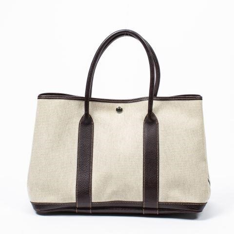 Appraisal: Hermes Garden Party tote in beige Toile H canvas having