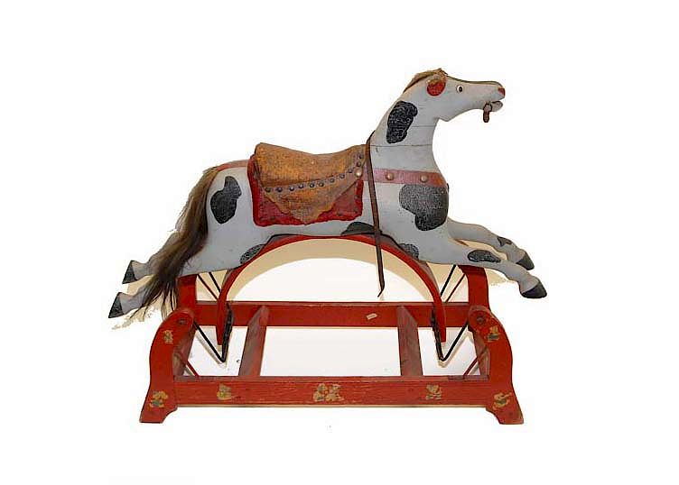 Appraisal: Original Paint Wood Rocking Horse Original Paint Wood Rocking Horse