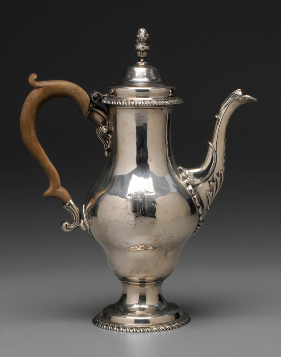 Appraisal: George III English Silver Coffeepot London maker I M baluster