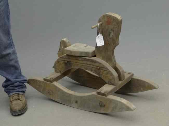 Appraisal: Vintage painted child' s rocking horse '' W '' Ht