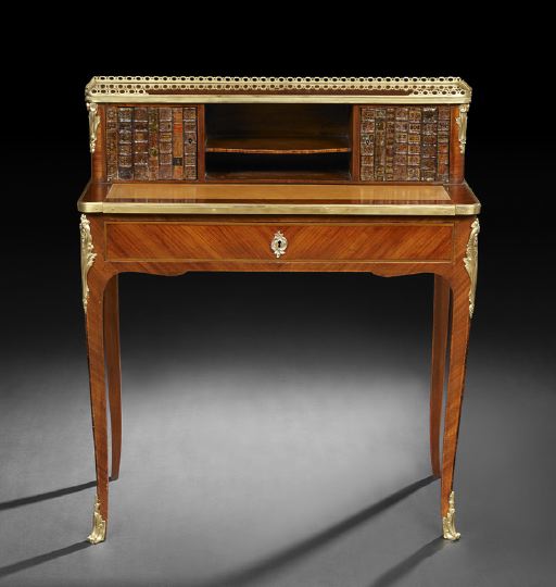 Appraisal: Louis XV-Style Kingwood and Mahogany Bureau de Dame ca the