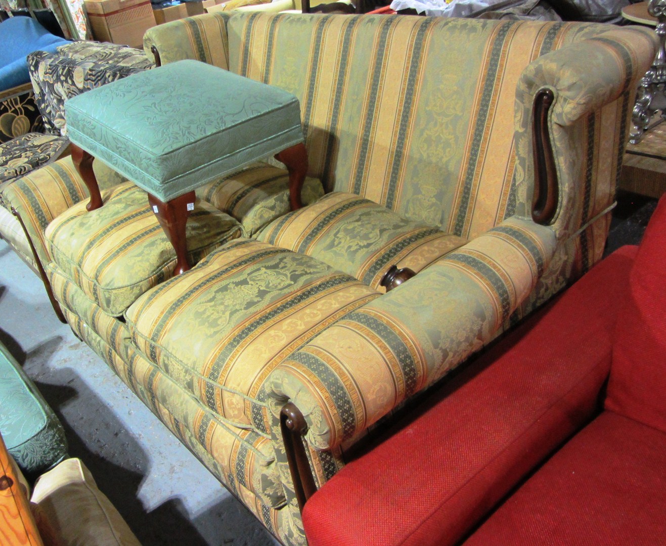 Appraisal: A modern two seat sofa with loose cushions