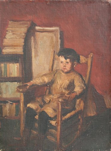 Appraisal: HENRY George British - Seated Child OIL Canvasboard '' x