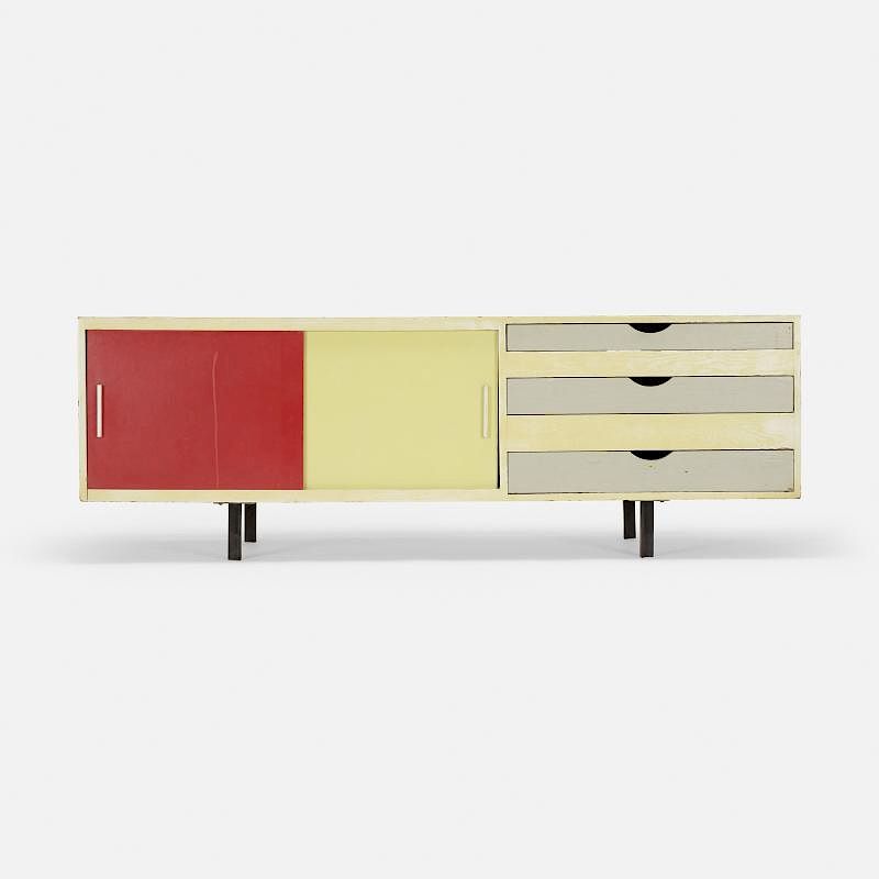 Appraisal: Chicago Bauhaus cabinet Chicago Bauhaus cabinet USA c lacquered wood