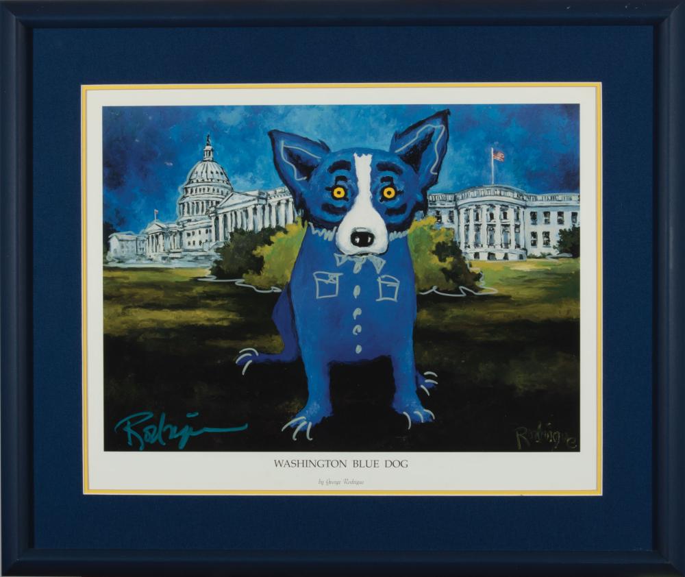 Appraisal: George Rodrigue American Louisiana - Washington Blue Dog lithograph signed