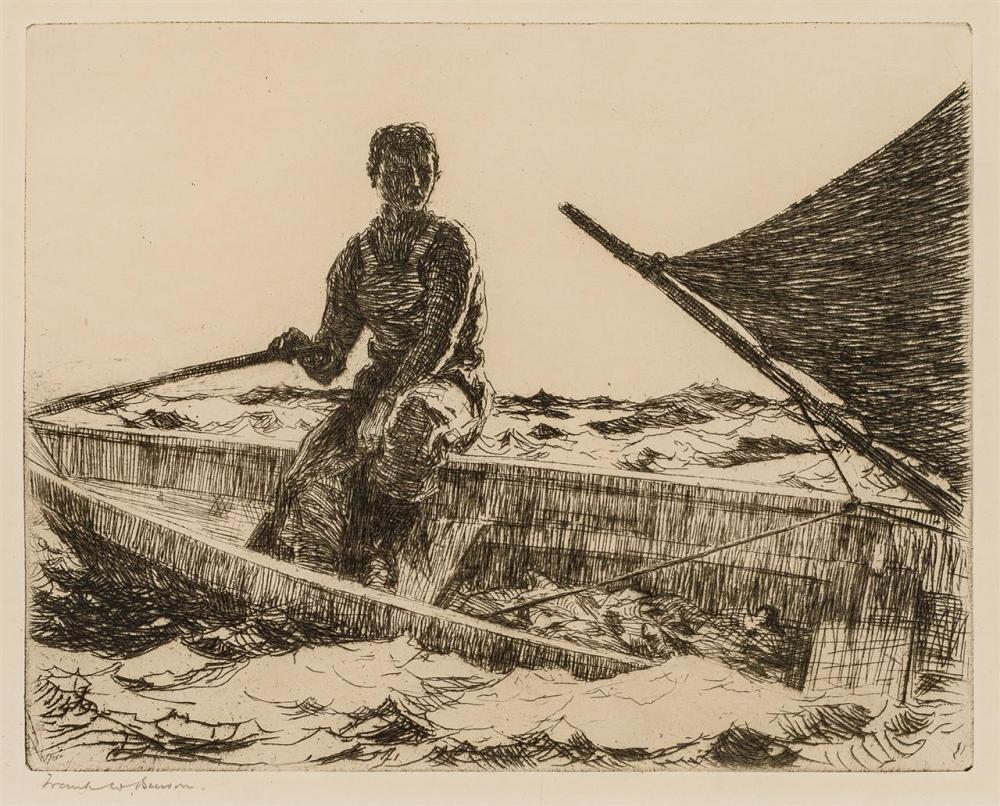 Appraisal: FRANK WESTON BENSON American - Dory Fisherman drypoint on paper