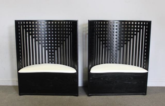 Appraisal: Pair of Willow Chairs After Charles RennieMackintosh Pair of vintage