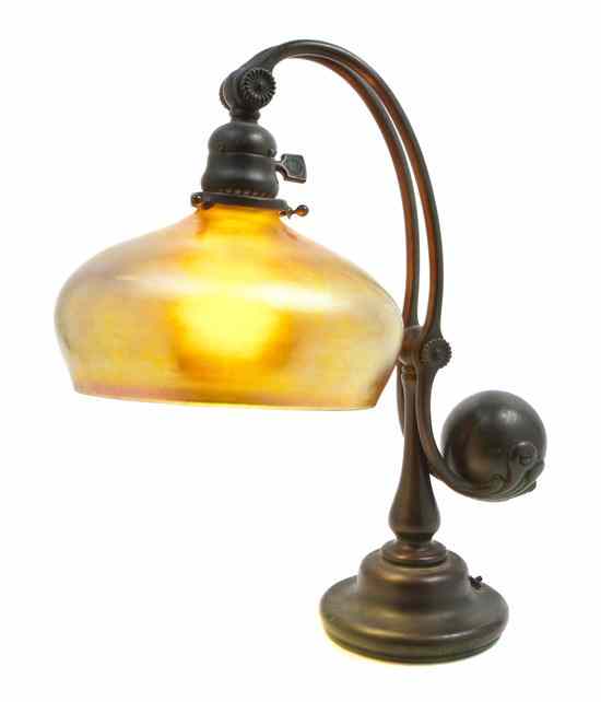 Appraisal: A Tiffany Studios Bronze Counter-Balance Desk Lamp Base the base