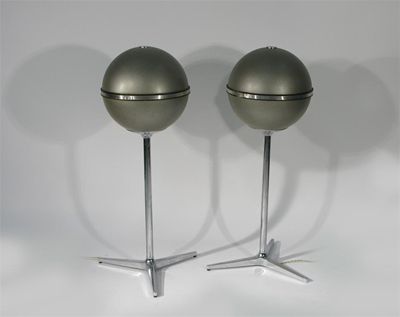 Appraisal: A pair of Grundig Audiorama spherical speakers stamped Grundig mark