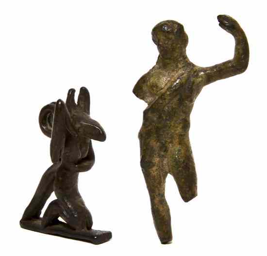 Appraisal: Two Cast Metal Antiquity Fragments the first Egyptian the second