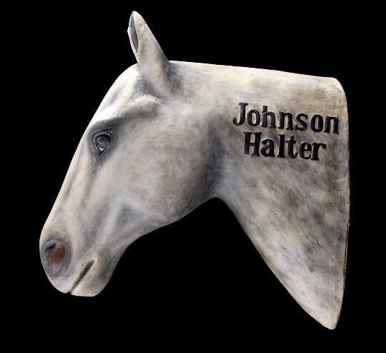 Appraisal: Johnson Halter Paper Mache Horse Head Trade Sign Provided for