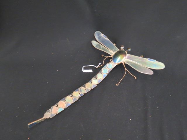 Appraisal: Art Glass Dragonfly Wall Sculpture long wide unsigned excellent