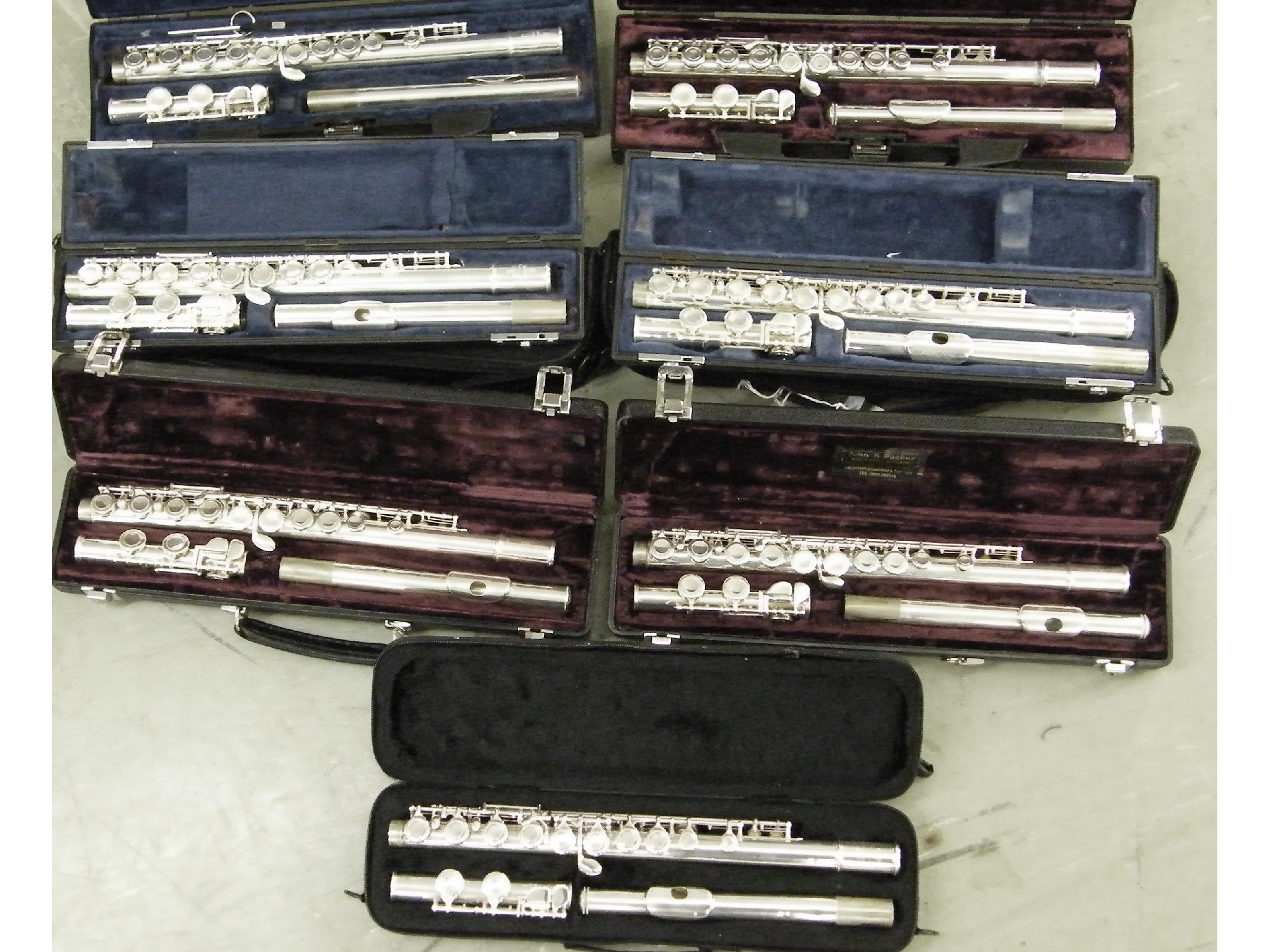 Appraisal: Seven Buffet Crampon Cie metal flutes all cased all at