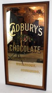 Appraisal: Engilsh reverse painted Cadbury's mirror English reverse painted advertising mirror