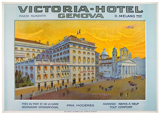 Appraisal: DESIGNER UNKNOWN VICTORIA-HOTEL Circa x inches x cm A Tr