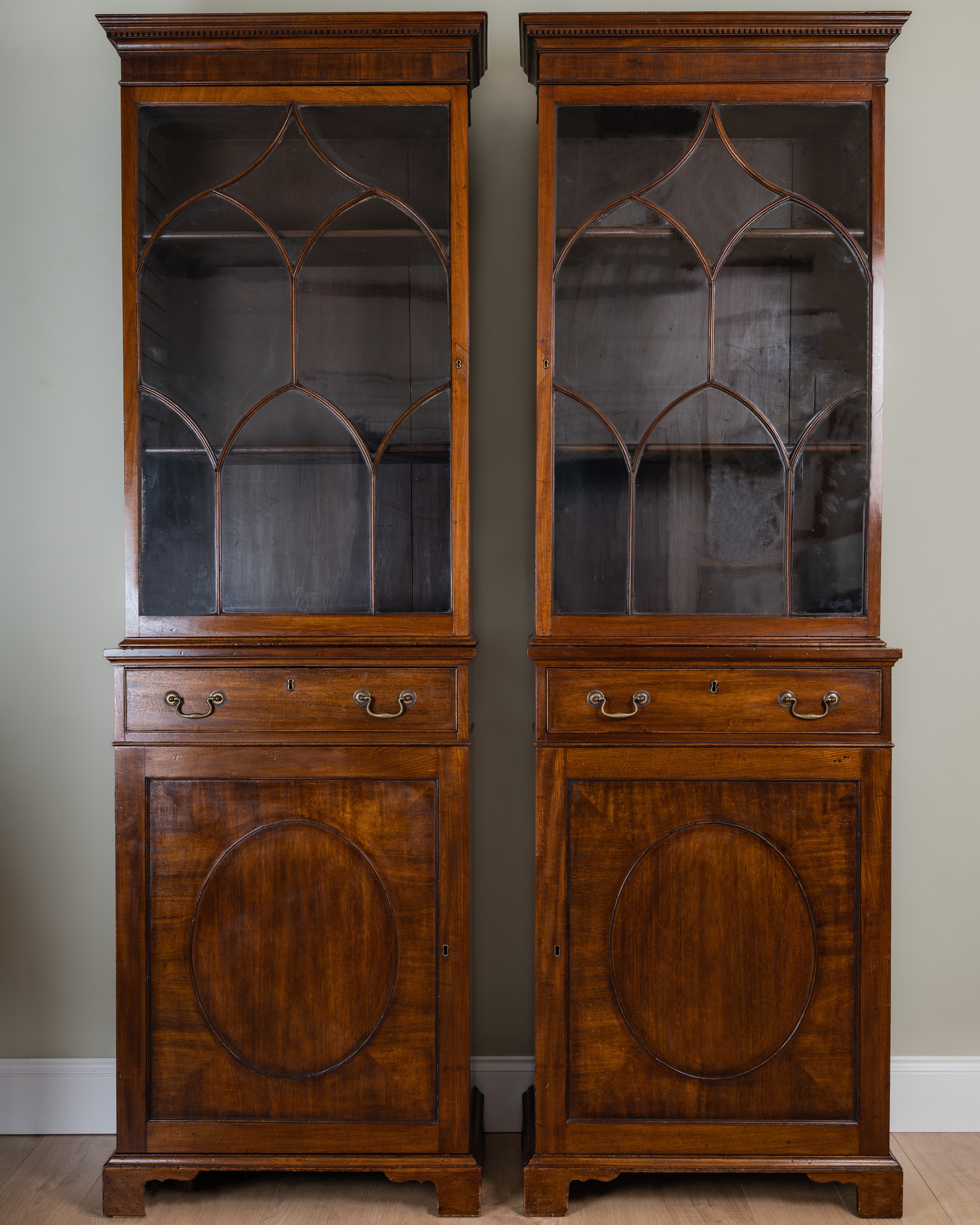 Appraisal: A pair of th century and later mahogany library bookcases