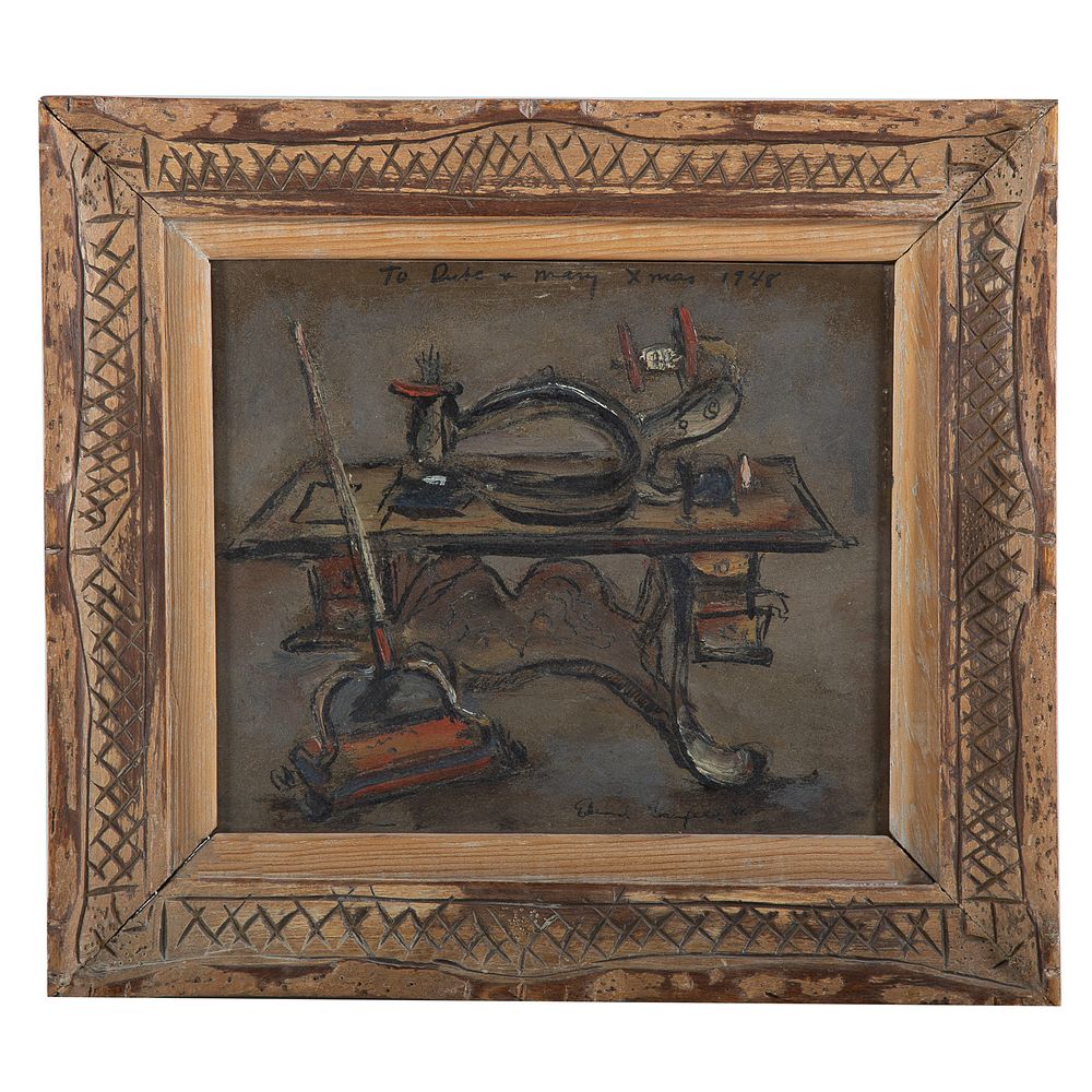 Appraisal: Edward Rosenfeld Sewing Machine oil American - Oil on board