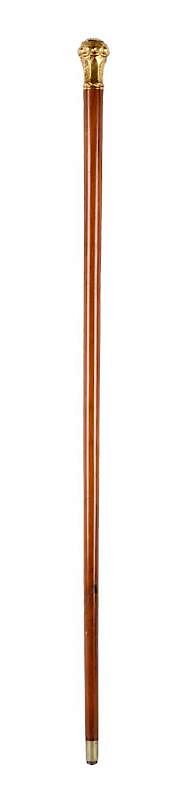 Appraisal: Walking Stick With Solid Gold Knob Top Gold knob -