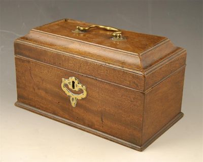 Appraisal: A George III mahogany chest previously fitted for tea with