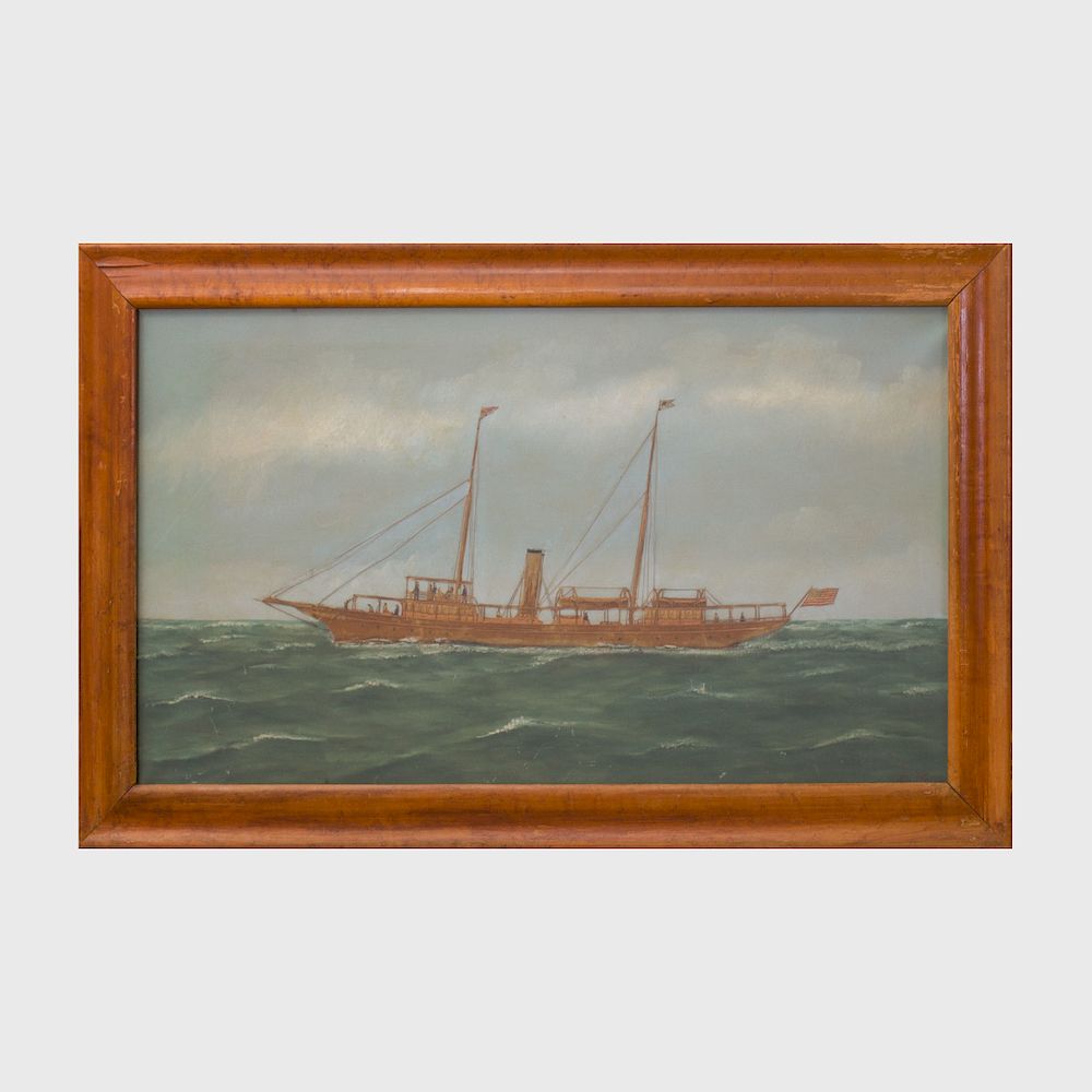 Appraisal: Thomas Willis - Yacht on the Sea Oil on canvas