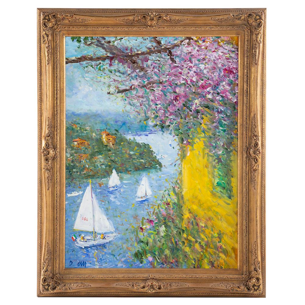 Appraisal: Duane Alt Boats on the Lake American b Oil on