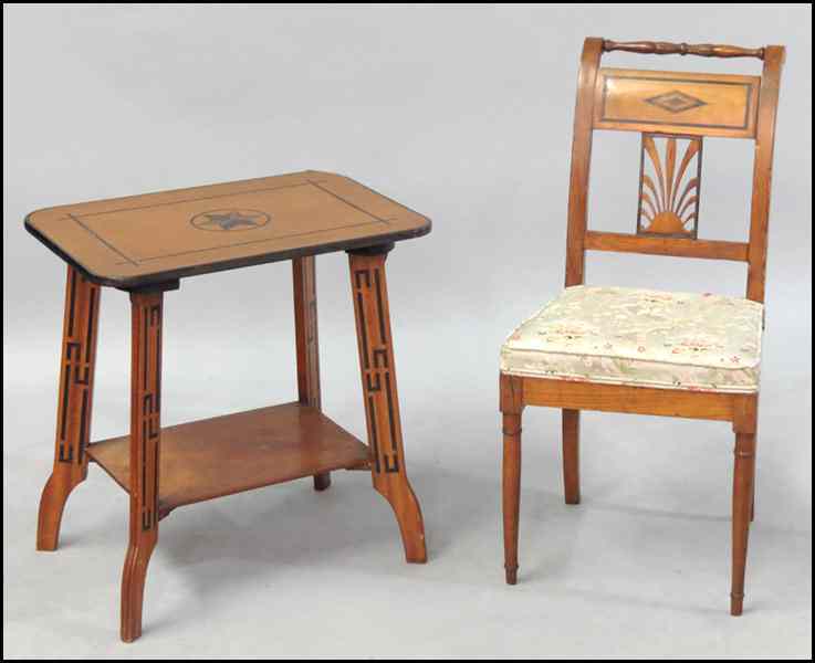 Appraisal: BIEDERMEIER STYLE SIDE CHAIR Together with an American inlaid side