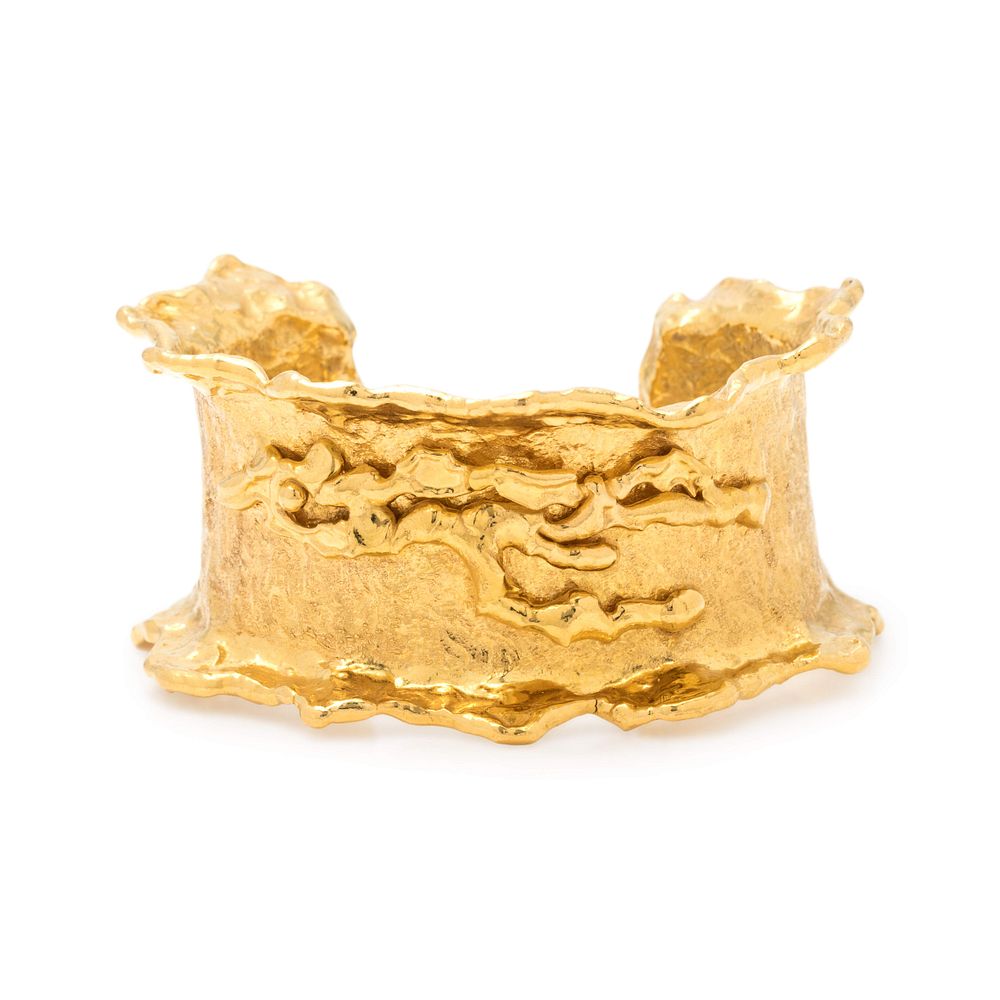 Appraisal: JEAN MAHIE YELLOW GOLD CUFF BRACELET JEAN MAHIE YELLOW GOLD