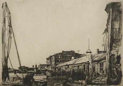 Appraisal: Frank Nelson Wilcox American - Cuyahoga River Dock Etching on