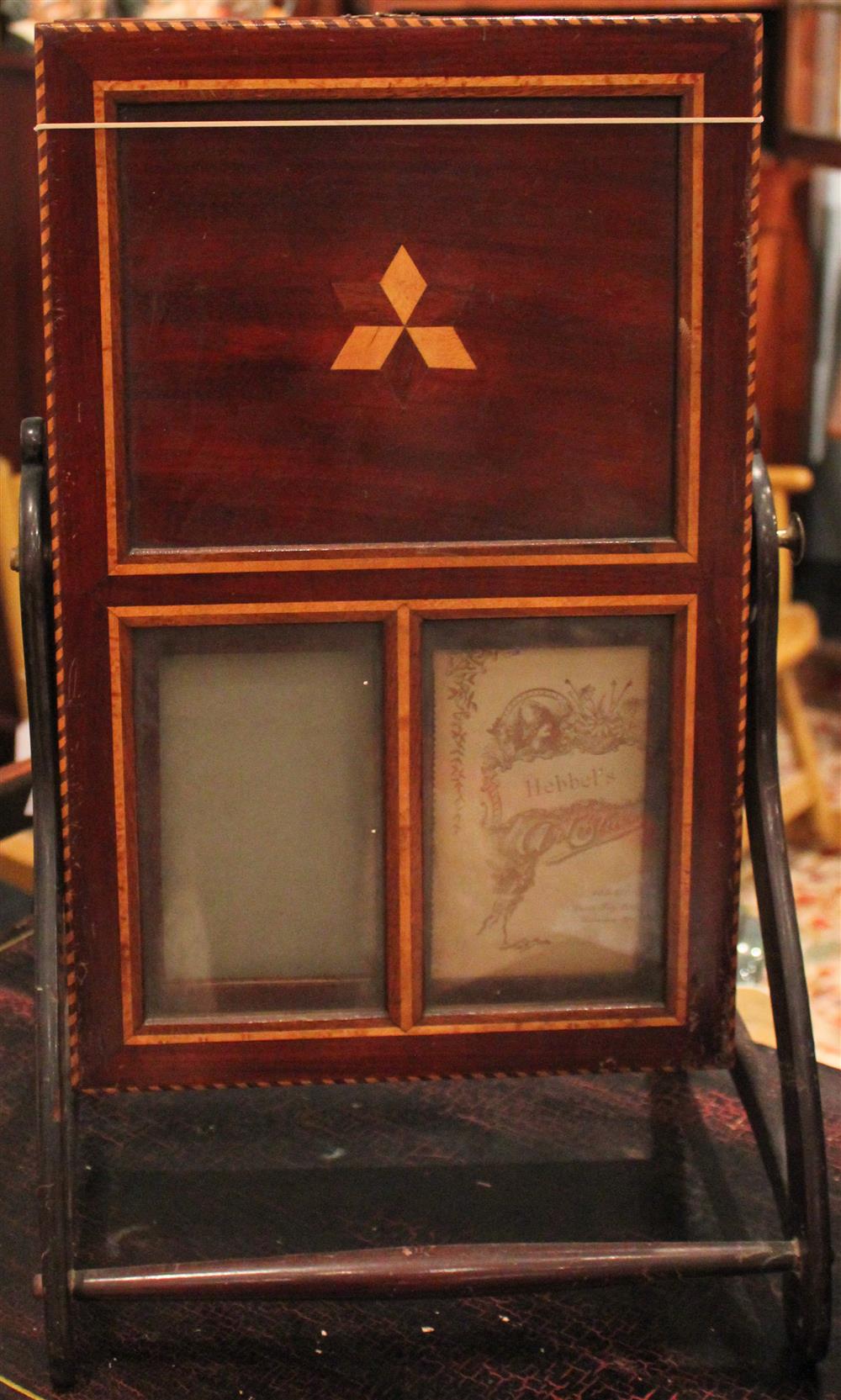 Appraisal: EDWARDIAN INLAID MAHOGANY PICTURE BOX WITH CARD FROM HEBBLE'S ART