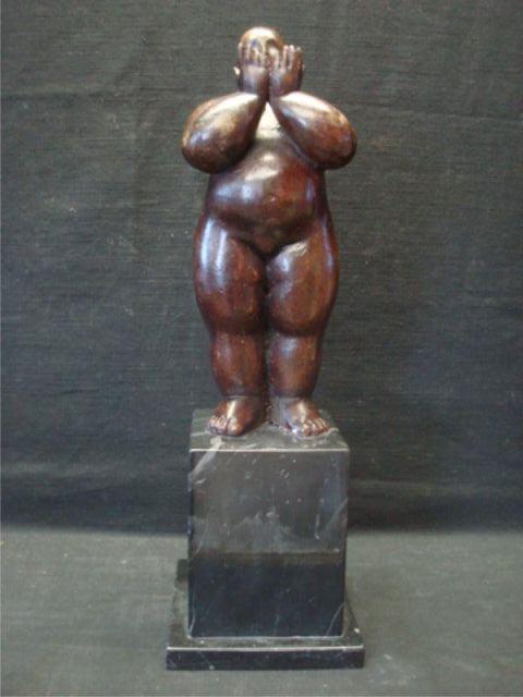 Appraisal: S E EMPIRE Mid Century bronze of woman on marble