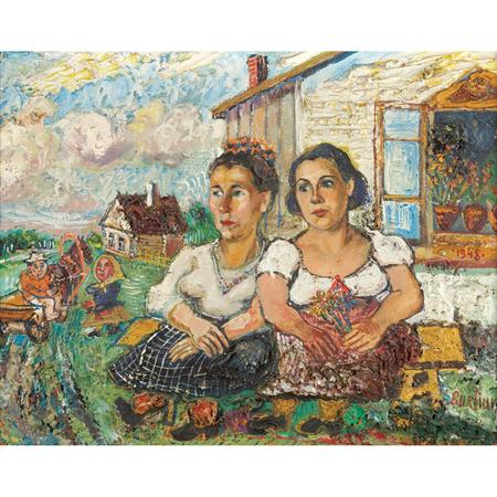 Appraisal: David Davidovich Burliuk Russian American - Two Women Seated by