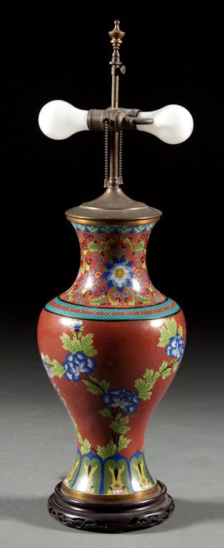 Appraisal: Chinese cloisonne vase late th early th century mounted as