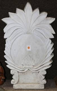 Appraisal: Marble architectural element Marble architectural element having acanthus sprays surrounding