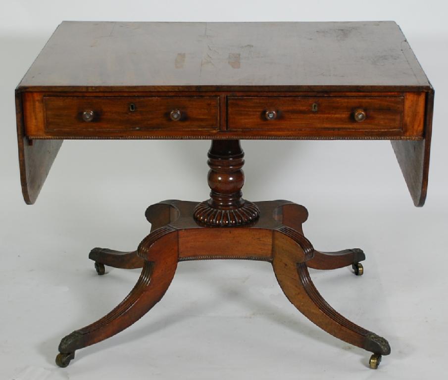 Appraisal: WILLIAM IV MAHOGANY SOFA TABLE the rounded rectangular top above