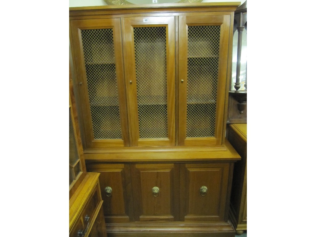 Appraisal: Reproduction display cabinet on cupboard base